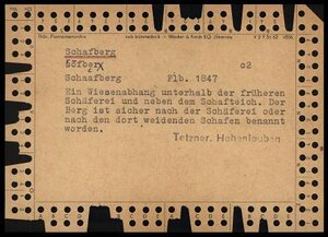 Ein Belegzettel aus dem Thüringischen Flurnamenarchiv mit der Bezeichnung Schafberg